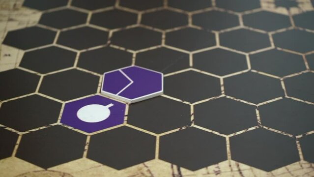 playing field in the form of honeycombs board game. High quality FullHD footage