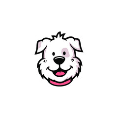 logo illustration depicting a friendly dog, suitable for pet companies