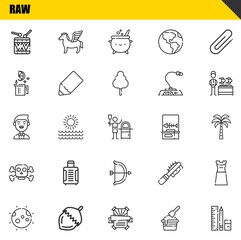 raw vector line icons set. drums, moon and groom Icons. Thin line design. Modern outline graphic elements, simple stroke symbols stock illustration