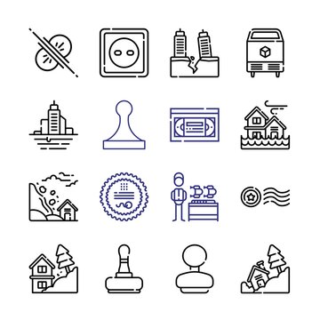 broken Icon Set with line icons. Modern Thin Line Style. Suitable for Web and Mobile Icon. Vector illustration EPS 10.
