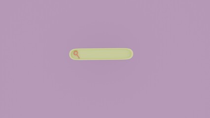 Blank search bar on pink background.web search concept. 3d render