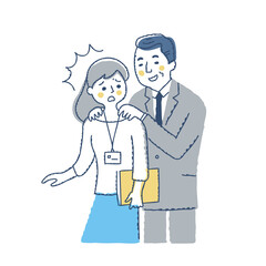 セクハラをする上司と嫌がっている女性