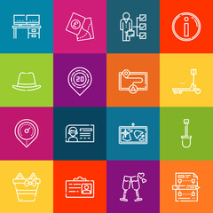 Modern thin line icons set of rate elements. Premium quality outline symbol collection. Simple mono linear pictogram pack. Stroke vector logo concept for web graphics