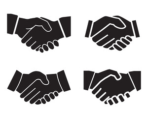 Business handshake solid icon, contract and agreement