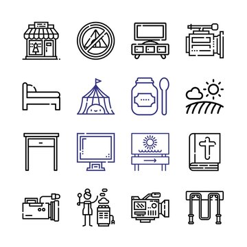 scene Icon Set with line icons. Modern Thin Line Style. Suitable for Web and Mobile Icon. Vector illustration EPS 10.