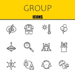 group vector line icons set. brainstorming, kid and thermometer Icons. Thin line design. Modern outline graphic elements, simple stroke symbols stock illustration