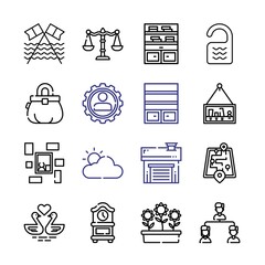 wall Icon Set with line icons. Modern Thin Line Style. Suitable for Web and Mobile Icon. Vector illustration EPS 10.