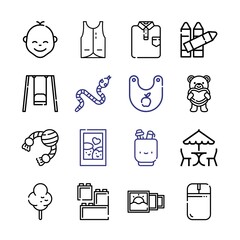 children Icon Set with line icons. Modern Thin Line Style. Suitable for Web and Mobile Icon. Vector illustration EPS 10.