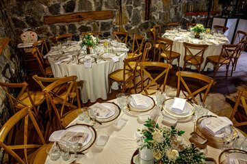 Served for banquet tables in a luxurious interior.