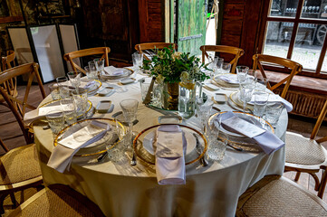 Served for banquet tables in a luxurious interior.