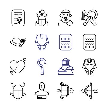 mythology Icon Set with line icons. Modern Thin Line Style. Suitable for Web and Mobile Icon. Vector illustration EPS 10.
