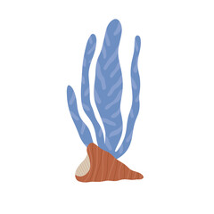 Seashell isolated on a white background. Vector children's illustration in hand drawn style.