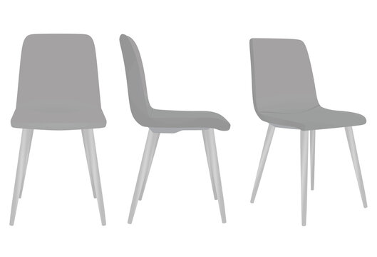 Grey  modern chair. vector illustration 