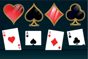 play cards suit casino poker black red