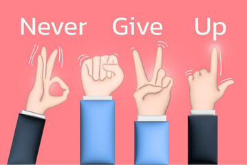 4 Action hand-naver give up	