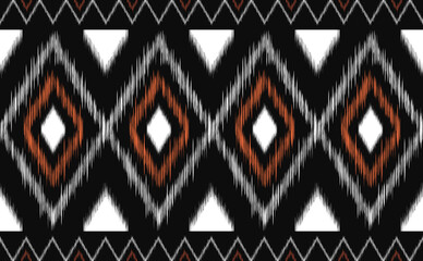 Fototapeta premium Geometric ethnic pattern, Embroidery graphic antique background, Vector square texture design