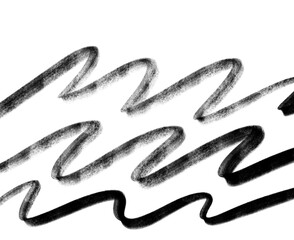 black ink line wave banner doodle freehand sketch drawing shape form abstrat element