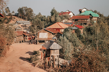 Small huts on stilts built by teenage boys when they turn 16 in order to have their own private...