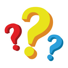 Question mark symbol vector design and illustration. Isolated on white background
