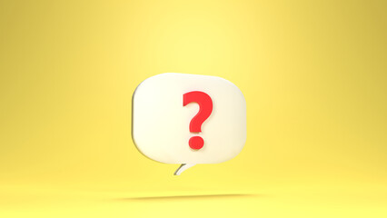 3d illustration, The Business pop up question mark notification.