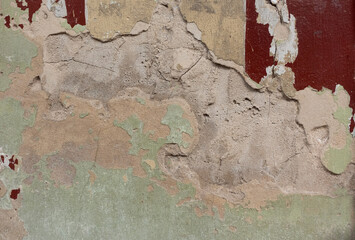 Dirty rough surface texture of sand screed cement wall