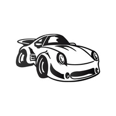 car vector, Rase sports car icon with a white background