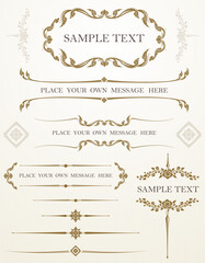 Vector set of calligraphic design elements01