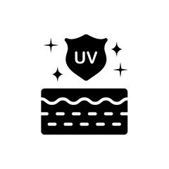 Sun Shield and Protection Skin of UV Rays Silhouette Icon. Skin Care and SPF Cream for Skin from Ultraviolet Radiation. Block Solar Light Black Icon. Vector Illustration