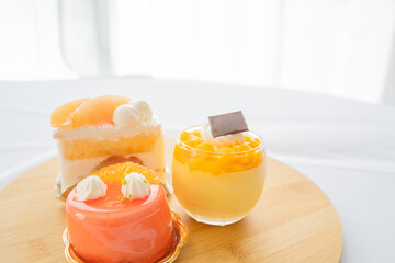 デザート　ケーキの文字入れ背景素材