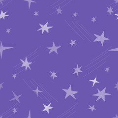 Seamless pattern with white stars vector illustration