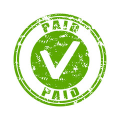 Paid approved rubber stamp and check payment