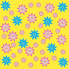 seamless pattern with pink flowers illustration