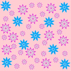Naklejka na ściany i meble seamless pattern with pink flowers illustration