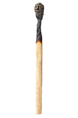Burnt matches isolated on white. Box of matches. Different stages of match burning Burnt matches. 