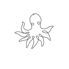 Illustration vector graphics of abstract line art shapes octopus