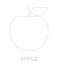Apple tracing worksheet for kids