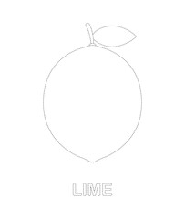 Lime tracing worksheet for kids