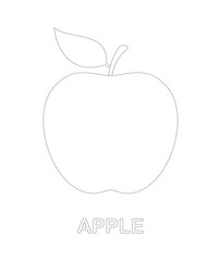 Fototapeta premium Apple tracing worksheet for kids