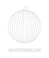 Watermelon tracing worksheet for kids
