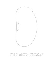 Kidney Bean tracing worksheet for kids