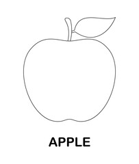 Coloring page with Apple for kids
