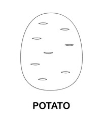 Coloring page with Potato for kids