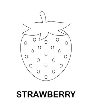 Coloring page with Strawberry for kids