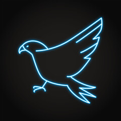 Hawk neon icon in line style