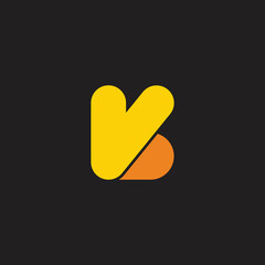 letter vb simple cute curves geometric logo vector © ismanto