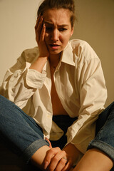 Obraz premium serious young woman