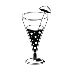 Abstract Doodle Elements Hand Drawn Drink Liquid Beverage Cocktail Alcohol With Stars And Umbrella Sketch Vector Design Style Background Illustration For Restaurant Cafe Illustration Icons