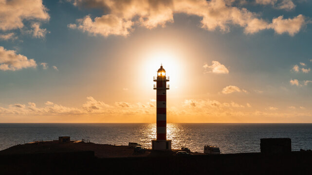 Sunset at the Faro de Sardina, Galdar, on the island of Gran Canaria