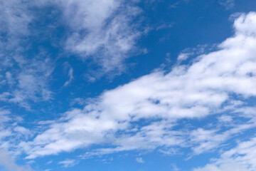 Naklejka na ściany i meble beautiful blue sky background with tiny clouds