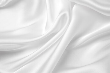Naklejka na ściany i meble Smooth elegant white silk or satin luxury cloth texture can use as wedding background. Luxurious background design.